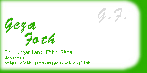 geza foth business card